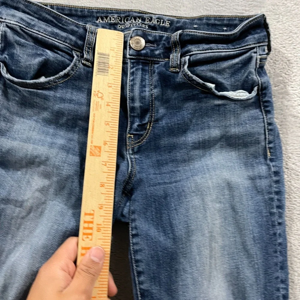 American Eagle Outfitters Skinny Leg Jegging Jeans Womens 8‎ Blue Distresssed